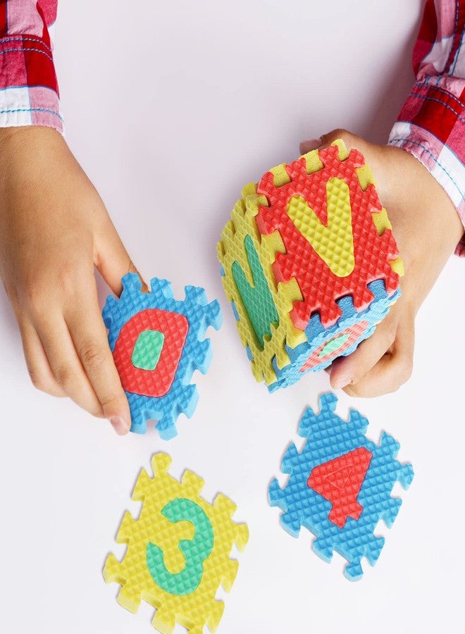 Chalyna 36 Pcs Foam Mat 2 x 2 Inch Interlocking Alphabet and Numbers Mini ABC Play Mats for Floor Colorful Alphabet Foam Letter for Floor, Soft EVA Tiles Reusable Easy to Clean - Image 5